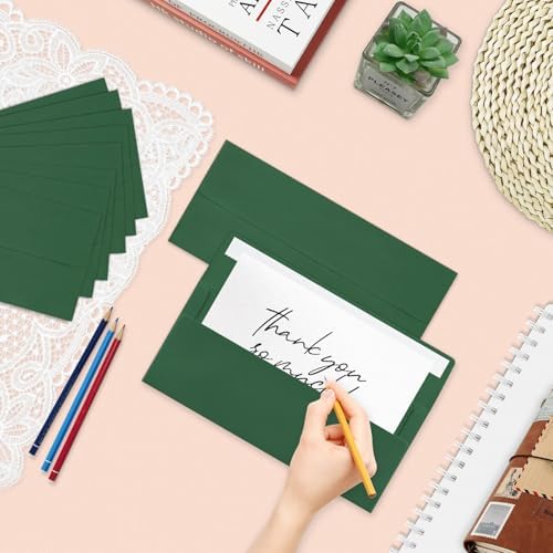 200 Pack Dark Green #10 Business Envelopes Letter Size Self-Seal - Image 5