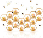 Fairysandy 12 Pcs Mini Honeycomb Cupcake Stand 50 Tiny Wooden Bee, Wood by FairySandy