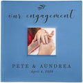 Personalized Engagement Photo Album, Holds 200 4" x 6" Photos, Engraved Our Engagement Leatherette Picture Album, Engagement Gifts For Couples, Blue by GiftsForYouNow