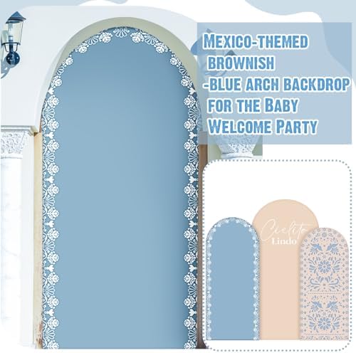 3 Pcs Mexican Arch Backdrop Cover Cielito Lindo Baby Shower Arch Backdrop - Image 4