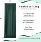20ft x 8ft Wrinkle Free Hunter Green Backdrop Curtain for Jungle Parties, 4 Panels 5×8ft Soft Silky Green Polyester Photo Backdrop Drapes for Wedding Birthday Photography Christmas Background Cloth - Image 5