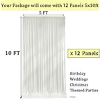 60ftx10ft Wrinkle Free Ivory Backdrop Curtains for Parties, Silky Polyester Photo Backdrop Drapes 12 Panels 5x10ft Back Drop Cloth for Wedding Birthday Baby Shower Photography Background - Image 6