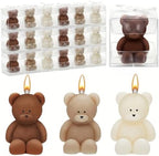50 Pcs Bear Candles Baby Shower Favors,Light Brown, Brown, White by Dansib