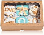 50PCS 10 x 7 x 2.5 inches One Piece Brown Bakery Boxes, Cookie Boxes, Natural Kraft Brown Strawberry Boxes with Display Window - Image 2