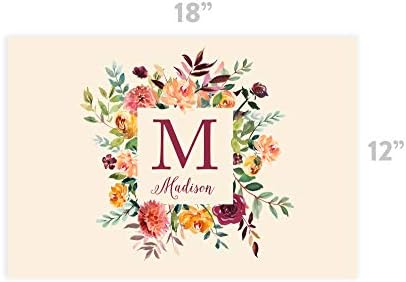 Andaz Press Custom Personalized Disposable Paper Placemats, 12 x 18 Inch, Set of 25, Ivory Floral Monogram, Tableware, Dining, Table Setting for Wedding, Bridal Shower, Baby Shower, Party, Holiday - Image 3