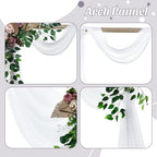 Pack of 2 Wedding Arch Drape Panel Fabric 30" x 40ft - White - Image 5