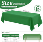 6 Pack Tablecloth 60 x 102 inch Polyester Table Cloth for 6 Foot Rectangle Tables,Stain and Wrinkle Resistant Washable Fabric Table Covers Polyester Green Table Clothes for Wedding,Party,Banquet - Image 2