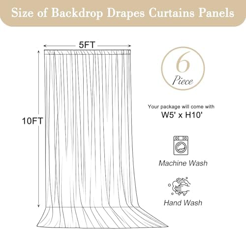 30x10ft Orange Backdrop Curtain for Parties Wrinkle Free Fabric Backdrop Curtain Wedding Photo Backdrop Drapes for Baby Shower Birthday Party Photo Shoot Photography Back Drop 6 Panels 5x10FT - Image 6