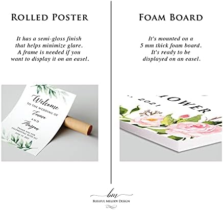 Personalized White Gold Floral Wedding Welcome Sign, Customized Ivory Flowers Rehearsal Dinner Couples Shower Anniversary Party Welcome Poster Board Canvas - Image 4