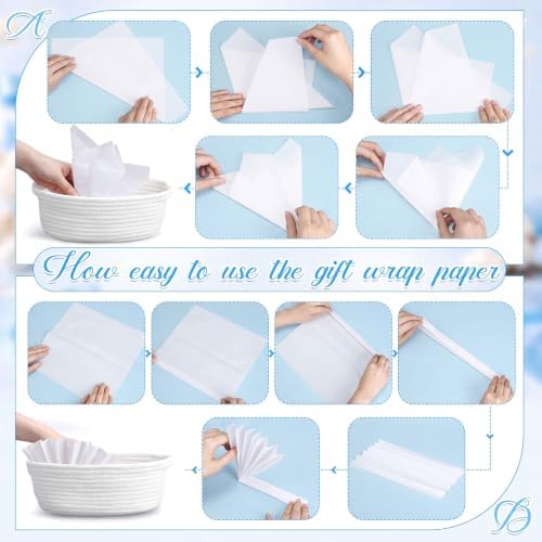 OBreezify 20 Sets Small Woven Gift Basket with Handle, 12"x 8"x 5" - Image 5