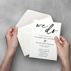 Canopy Street Personalized We Do Invitations / 25 Custom Modern Wedding Invites With White Envelopes / 5" x 7" Flat Simple Black And White Engagement Party Invitation/Made In The USA - Image 4