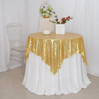 Poise3EHome Gold Sequin Tablecloth 90×90 Inch Square Sequin Fabric Table Cover Overlay for Baby Shower Birthday Party Wedding Christmas Holiday Cake Table Decoration - Image 6