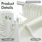 20ftx12ft Ivory Backdrop Curtain for Wedding Party 4 Panels 5×12FT Tall - Image 5