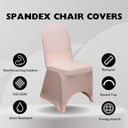 YOUR CHAIR COVERS - 100 Pack Stretch Spandex Banquet Chair Covers - Blush, Wedding Slip Covers, Premium Quality Chair Cover - Image 2