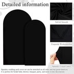 FOTSHARER 6FT 7.2FT Spandex Arch Cover Black Arch Stand Cover Set of 2 Wedding Arch Backdrop Cover for Chiara Wall Party Arch Fabric Cover Balloon Arch Covers Stretchy Backdrop for Halloween Decor - Image 4