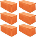 Shillance 6 Packs Orange Spandex Tableclothes for 8 Foot Rectangle Table, Spandex Table Covers 8FT Stretch Table Skirts Rectangle Wrinkle Free Fitted Tablecover for Event, Wedding, Banquet & Parties by Shillance