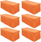 Shillance 6 Packs Orange Spandex Tableclothes for 8 Foot Rectangle Table, Spandex Table Covers 8FT Stretch Table Skirts Rectangle Wrinkle Free Fitted Tablecover for Event, Wedding, Banquet & Parties by Shillance
