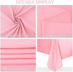 4 Pack Rectangle Tablecloth 60x102 Inch Pink Washable Polyester Table Cover for Wedding Dining Table Buffet Parties Banquet Decoration（Pink） - Image 4