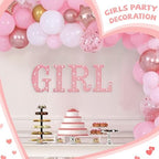 Pink Glitter GIRL Letters for Baby Shower Decorations - Girl Theme LED Light Up Letters, Battery Powered Party Centerpieces for Tables, Wall & Room Decor - Image 4