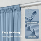 20ft x 10ft Wrinkle Free Dusty Blue Backdrop Curtain for Parties, 4 Panels 5x10ft Silky Polyester Backdrop Drapes Photo Back Drop Cloth for Wedding Birthday Baby Shower Photography Background - Image 4