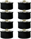 GALLETY 8 Pack Black Table Cloth for 5FT Round Tables, Fitted Spandex 120 inch Round Tablecloth, Wrinkle Free Black Table Skirt for Receptions Birthday Holiday Dinner Banquet Juneteenth Decorations by Creativepartyuniquedecorat