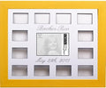Creative Picture Frames Custom Calligraphy 12 Month Timeline Newborn Collage 18 By 22-Inch Picture Frame With White Mat And Wall Hangers, Candy Wash Yellow by CreativePictureFrames