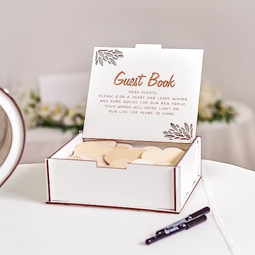 Personalized Wedding Guest Book Alternative - Rustic Wedding Decorations for Reception Inside Outside Wooden Wedding Keepsake Box - 2B1 Wedding Heart Guest Book Drop Box for Bridal Baby Shower Party - Image 4