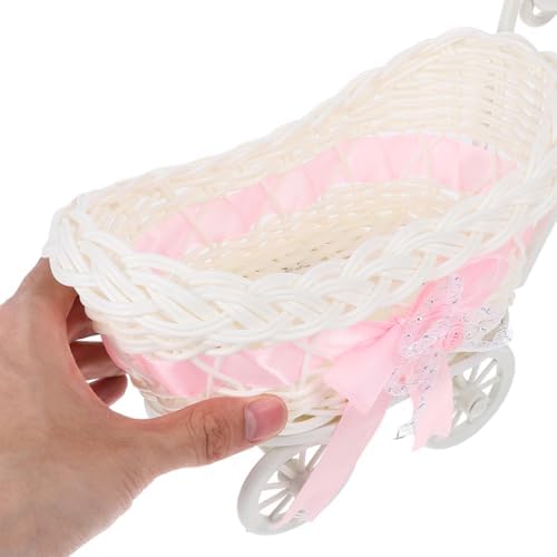 Amosfun 3pcs Baby Stroller Woven Baskets Set Birthday Wedding Party Supplies Candy Snack Tray - Image 3