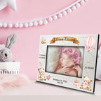 BELLA BUSTA-Personalize Baby Teddy Bear Birth Announcement Theme Picture Frame- Baby Shower, Birth Details Keepsake (Girl-Pink (5x7 Horizontal)) - Image 2