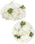 White Flowers Balls for Centerpieces: 11.8in Diam, Set of 2 by CreatedforWeddingsandHome