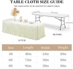 Wish Care Ivory Satin Table Clothes for 6 Foot Rectangle Tables - 6FT Wrinkle Resistant Glitter Rectangle Tablecloths, Party Table Covers for Wedding Banquet, Baby Shower, Birthday, Holiday Dinner - Image 4