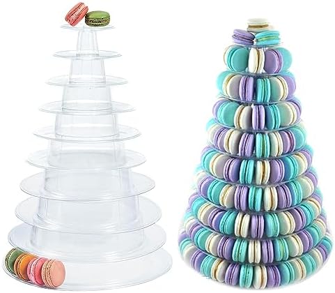 10 Tiers Round Macaron Tower Stand Macaroon Display Cupcake Holder by Ufurty