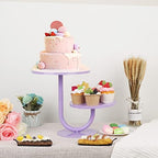 2 Tier Cake Stand, Metal Cupcake Stand Dessert Display Trays of 10/8 Inch, Tall Cake Stand for Wedding, Baby Shower, Home Decor, Throw Events and Parties (Purple) - Image 3
