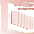 fani 60 PCS Satin Chair Sashes, 7x78 Inch, Rose Gold - Image 2
