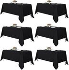 Fitable 6 Pack Black Tablecloths 70x108 Inch for 6 Foot Rectangle Tables by Fitable