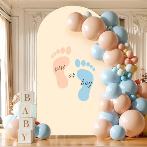 6.6FT Champagne Arch Backdrop Cover - Polyester Fitted Wedding Arch Stand Covers Round Top Chiara Arch Backdrop Cover for Birthday Party Banquet Photo Background Decoration - Image 3