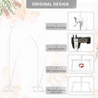 Metal Wedding Arch Stand,Set of 2 Curved Top Arch Backdrop Stand Wedding Arches for Ceremony Birthday Anniversary Baby Shower Floral Stand Background Decoration (White,7.8FT & 6.7FT) - Image 4