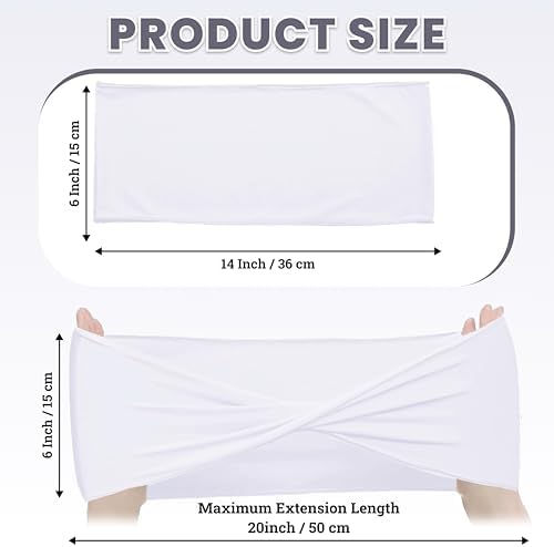 MDS Pack of 50 Spandex Chair Sashes Without Slider Buckles – White - Image 2