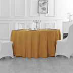 Fokitut 2 Pack Waterproof Round Tablecloth, 108 Inch, Stain Resistant and Wrinkle Polyester Table Cloth, Fabric Table Cover for Kitchen Dining, Wedding, Party, Holiday Dinner-Gold - Image 5