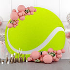Renaiss 7.2x7.2ft Green Tennis Ball Round Backdrop Cover Tennis Themed Circle Photography Background Tennis Match Sports Theme Birthday Baby Shower Fans Athletes Party Decor Arch Photo Booth Props - Image 4
