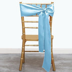 Satin Baby Blue Chair Sashes Bows 50 Pack for Wedding Party, Light Blue Sashes for Chair Covers and Chairs Decor - Image 5
