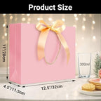 EUSOAR Pink Gift Bags with Ribbon Bow, 50pcs 12.5"x4.5"x11" Thank You Gift Bags with Handles, Large Gift Wrap Treat Bags Bulk for Wedding Baby Shower Birthday Anniversary Holiday Party - Image 2