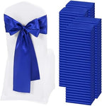 120 PCS Royal Blue Satin Chair Sashes, 7 x 108 Inch by REWOMC