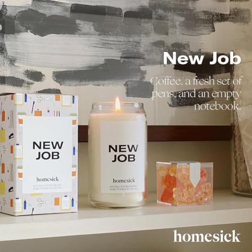 Homesick New Job Scented Candle - 13.75 oz Leather & Cinnamon Scented Natural Soy Wax Blend, Coworker Leaving Gifts for Friends, Goodbye, Going Away, New Beginnings & Congrats on New Job Candle Gift - Image 2