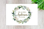 Andaz Press Custom Personalized Disposable Paper Placemats, 12 x 18 Inch, Set of 25, Mr & Mrs Floral Peach Wreath, Tableware, Dining, Tabletop, Table Setting for Wedding, Bridal Shower - Image 2