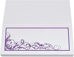 Scribble Vintage Swirl Place Cards, Purple, Set of 60, Pre-cut and Scored - Image 5