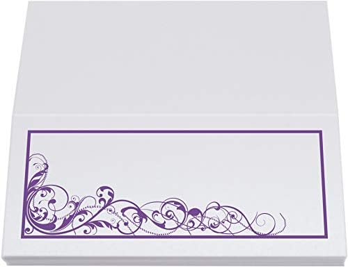Scribble Vintage Swirl Place Cards, Purple, Set of 60, Pre-cut and Scored - Image 5