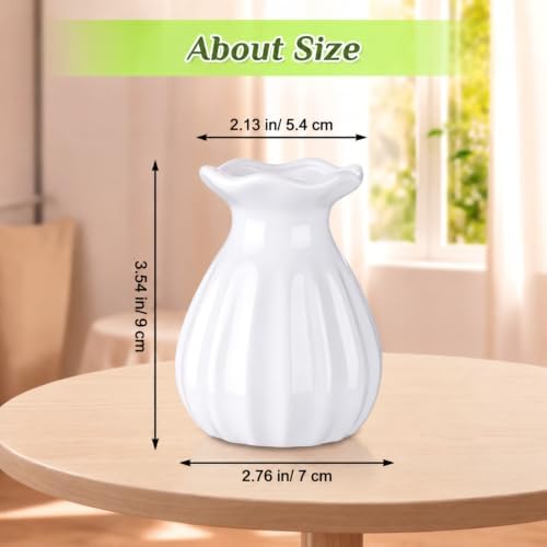 30 Pieces 3.5 Inch Glass Bud Vase Mini, White - Image 2