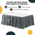 Exquisite Silver Table Skirt 24 Pack - Disposable Plastic Table Skirts for Rectangle Tables 6ft 8ft & Round Tables - 29in x 14ft Self-Adhesive Strip - Birthday Wedding Gender Reveal Decor - Image 2