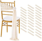 Champagne Chair Sashes Wedding Decorations: 32 Panels Champagne Church Chair Draping Fabric - Baby Shower Banquet Hotel Chairs Decor by Fanqisi